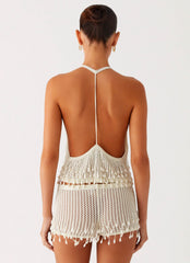 Pearl Shore Beaded Crochet Top