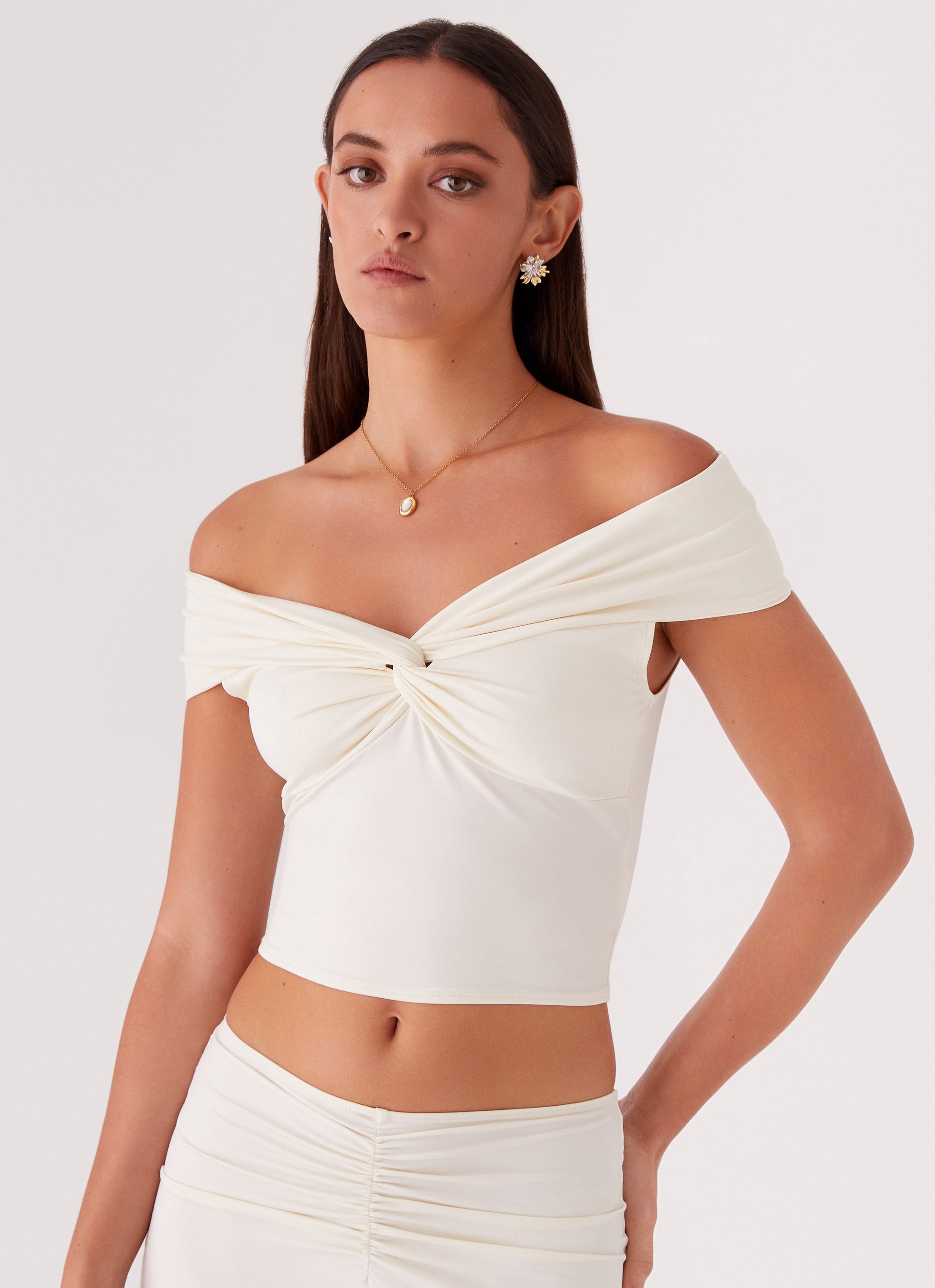 Trixie Twist Off Shoulder Top