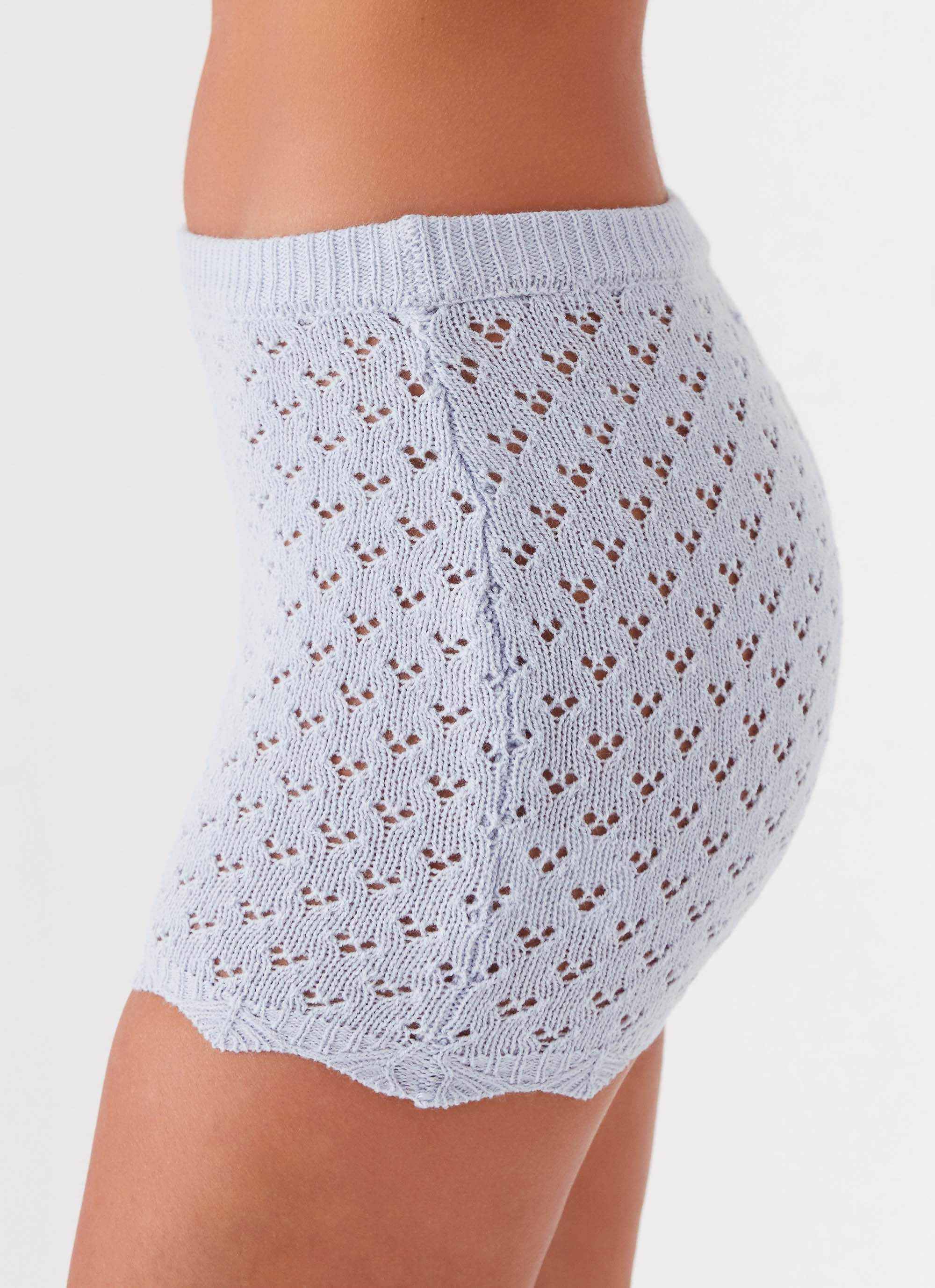 Blue Bird Knit Mini Skirt
