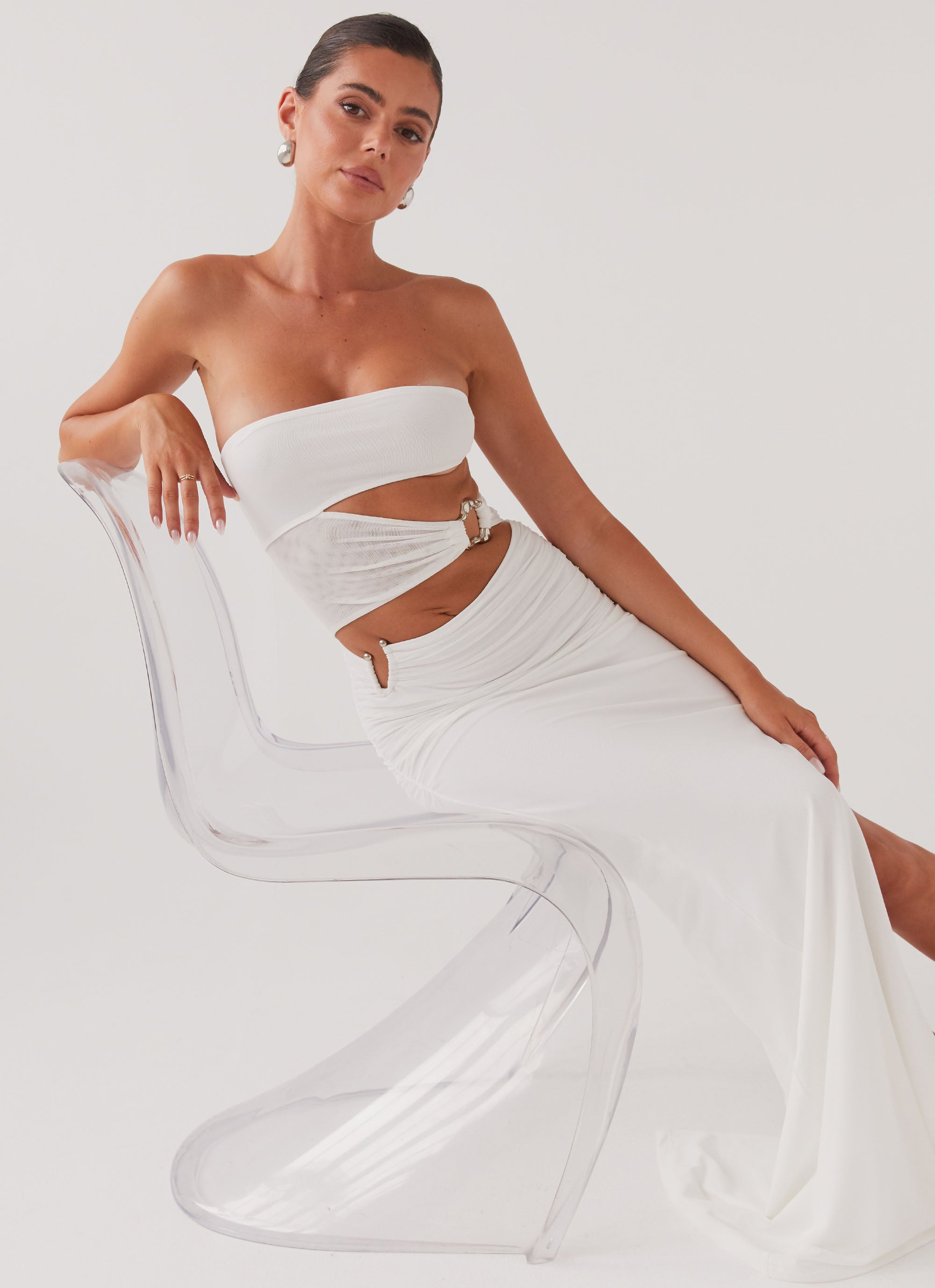 Into Pieces Mesh Maxi Dress