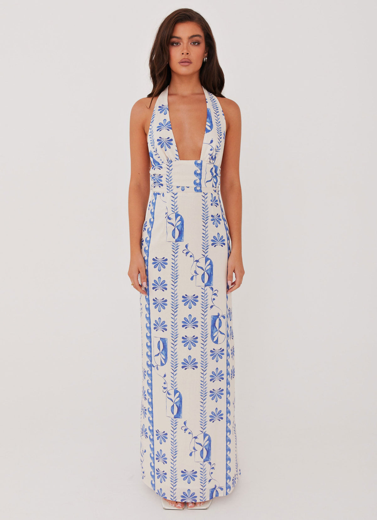 Sky Linen Maxi Dress