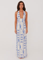 Sky Linen Maxi Dress