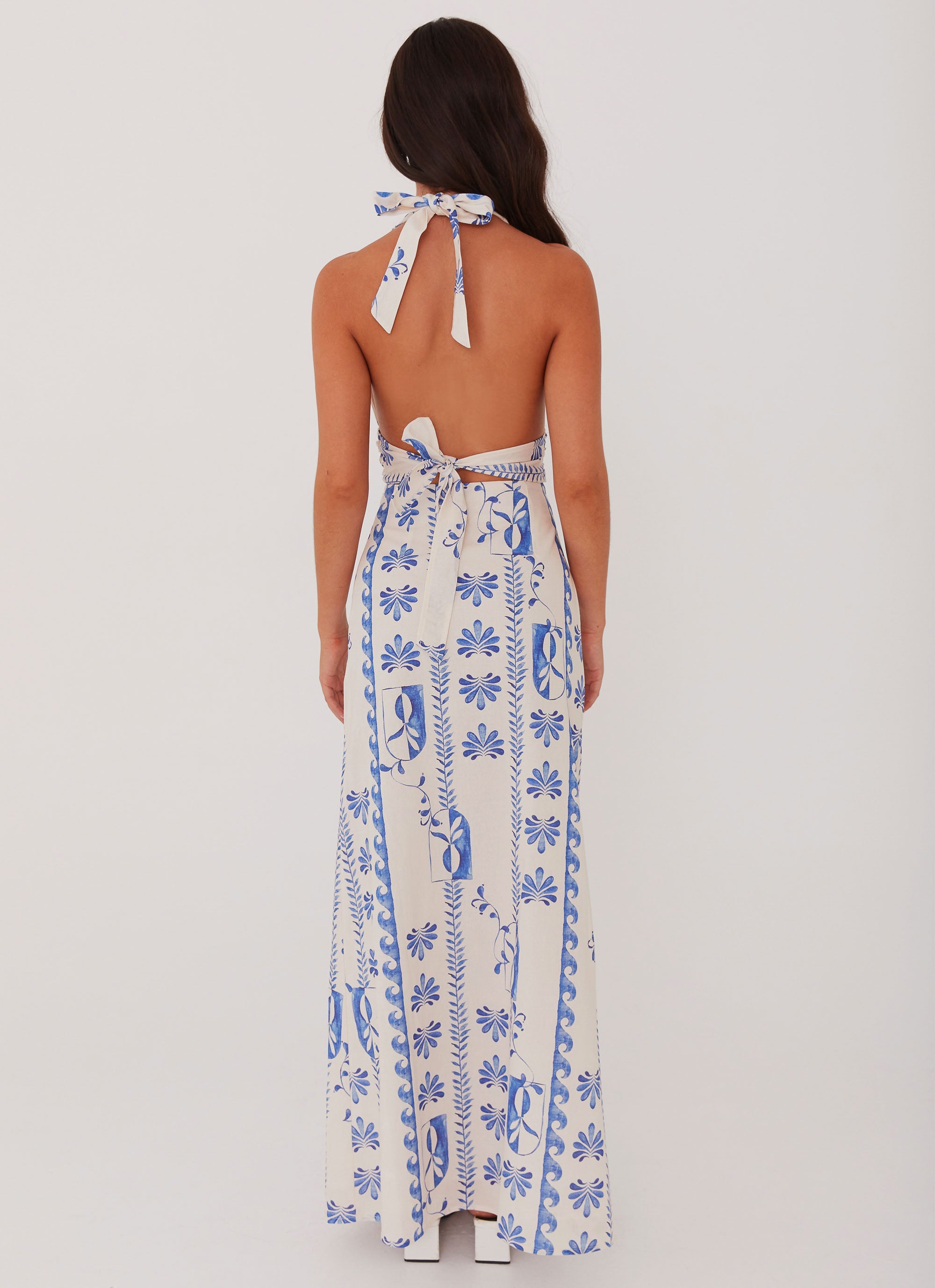 Sky Linen Maxi Dress