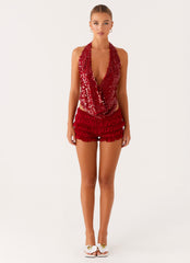 Rio Dreams Cowl Neck Halter Top