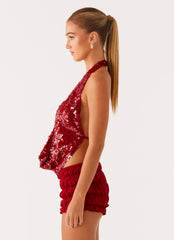 Rio Dreams Cowl Neck Halter Top