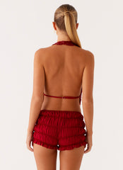 Rio Dreams Cowl Neck Halter Top