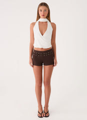 Rowenah Denim Mini Shorts