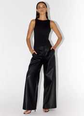 Samuel Low Rise Faux Leather Pants