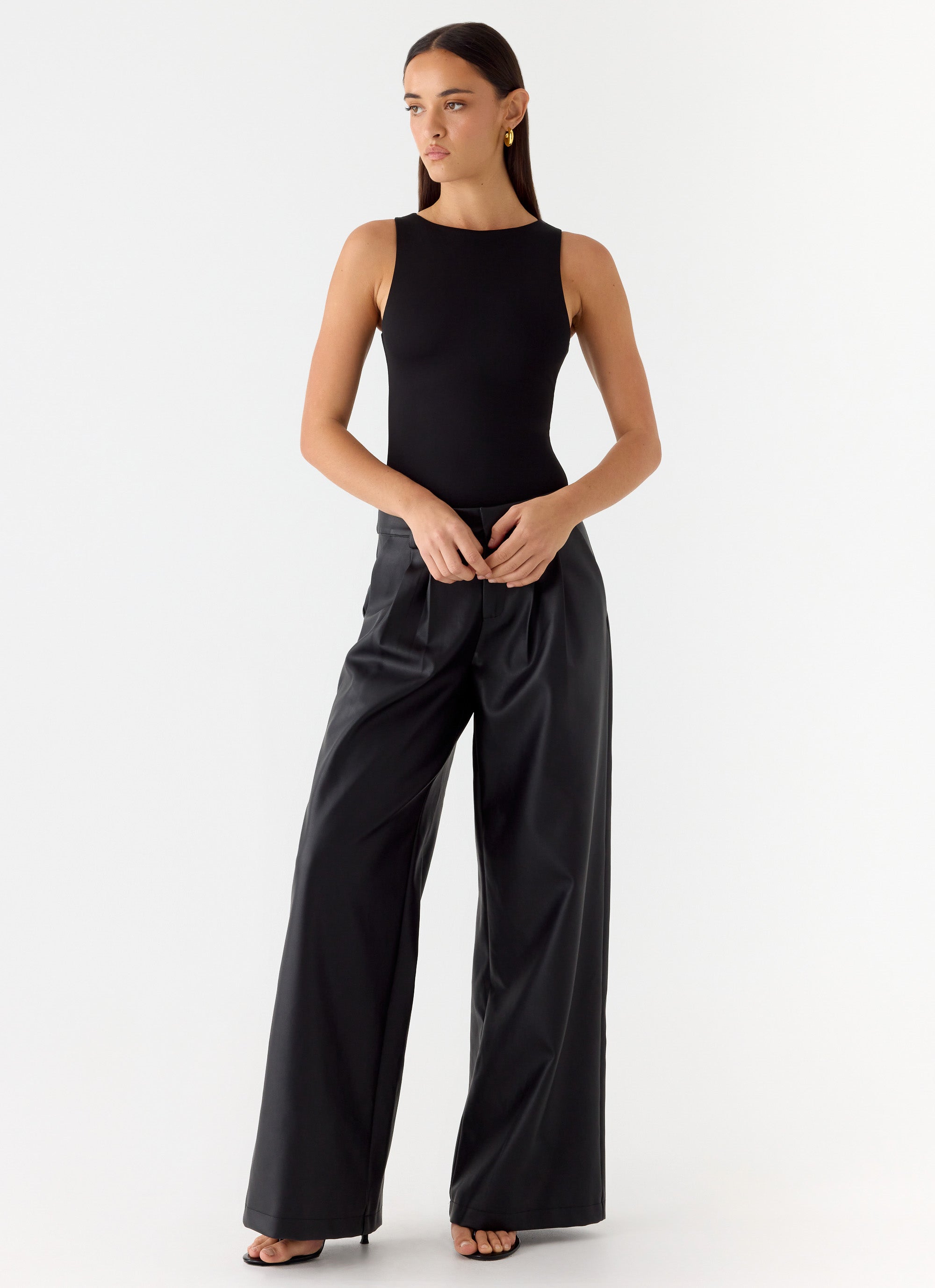 Samuel Low Rise Faux Leather Pants