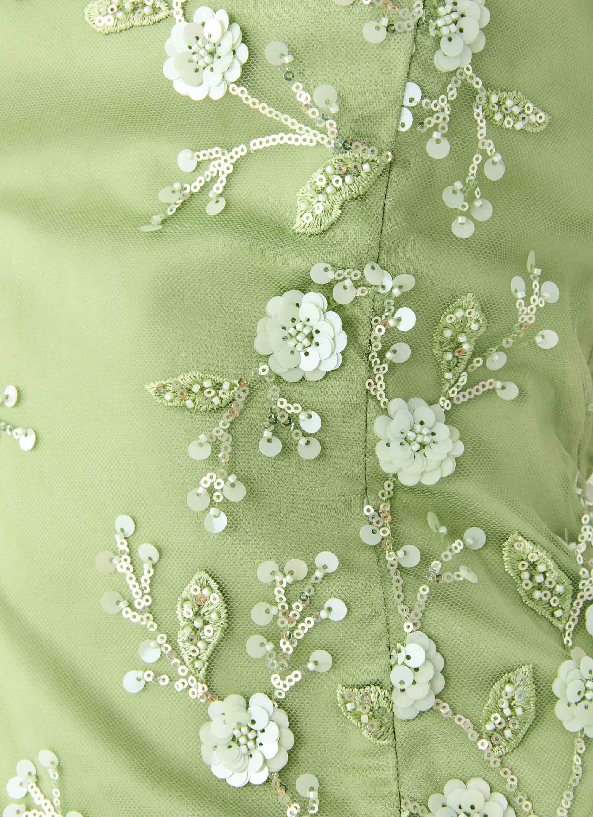 Sea Garden Beaded Strapless Top