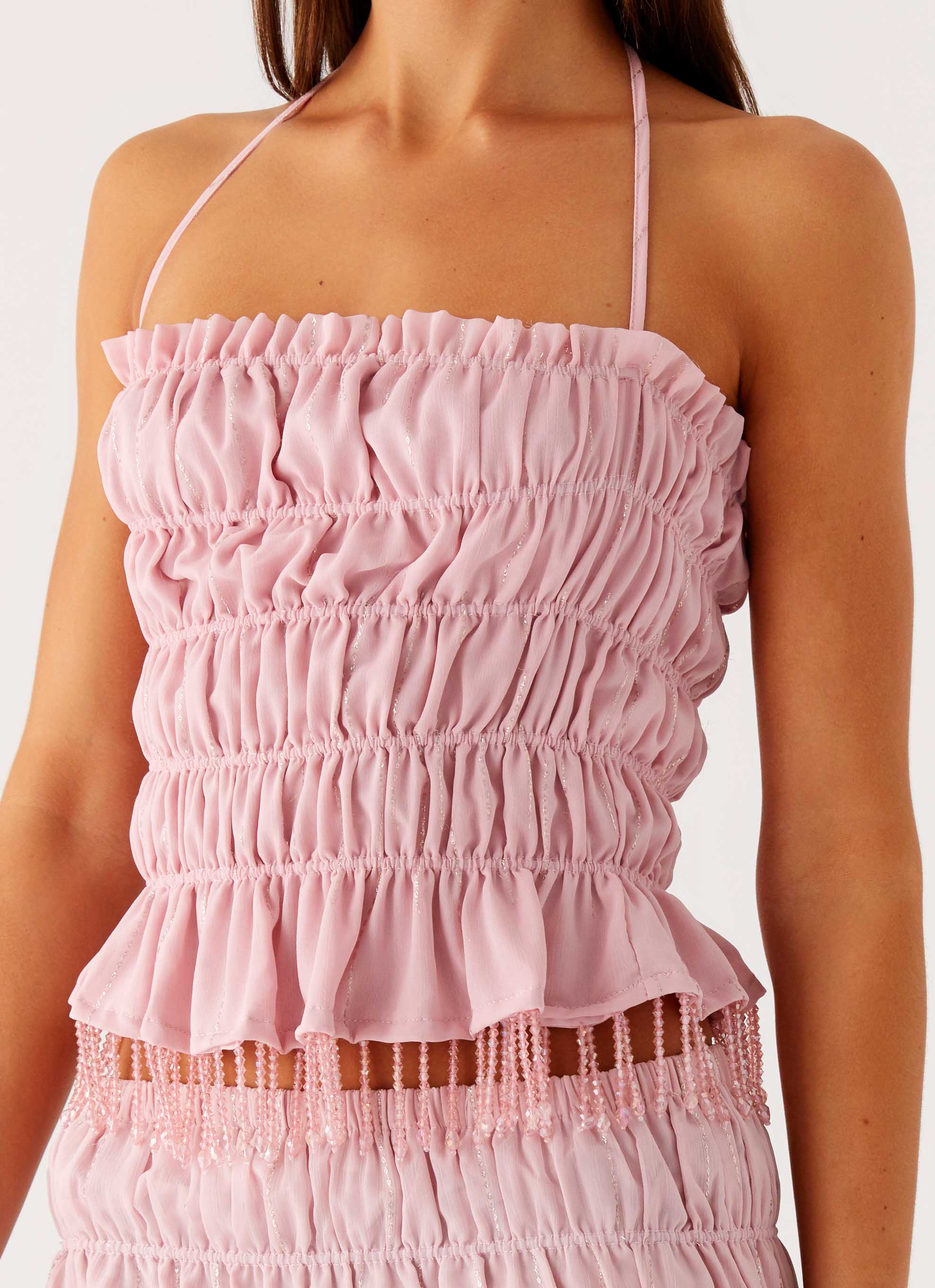 Shari Beaded Halter Top