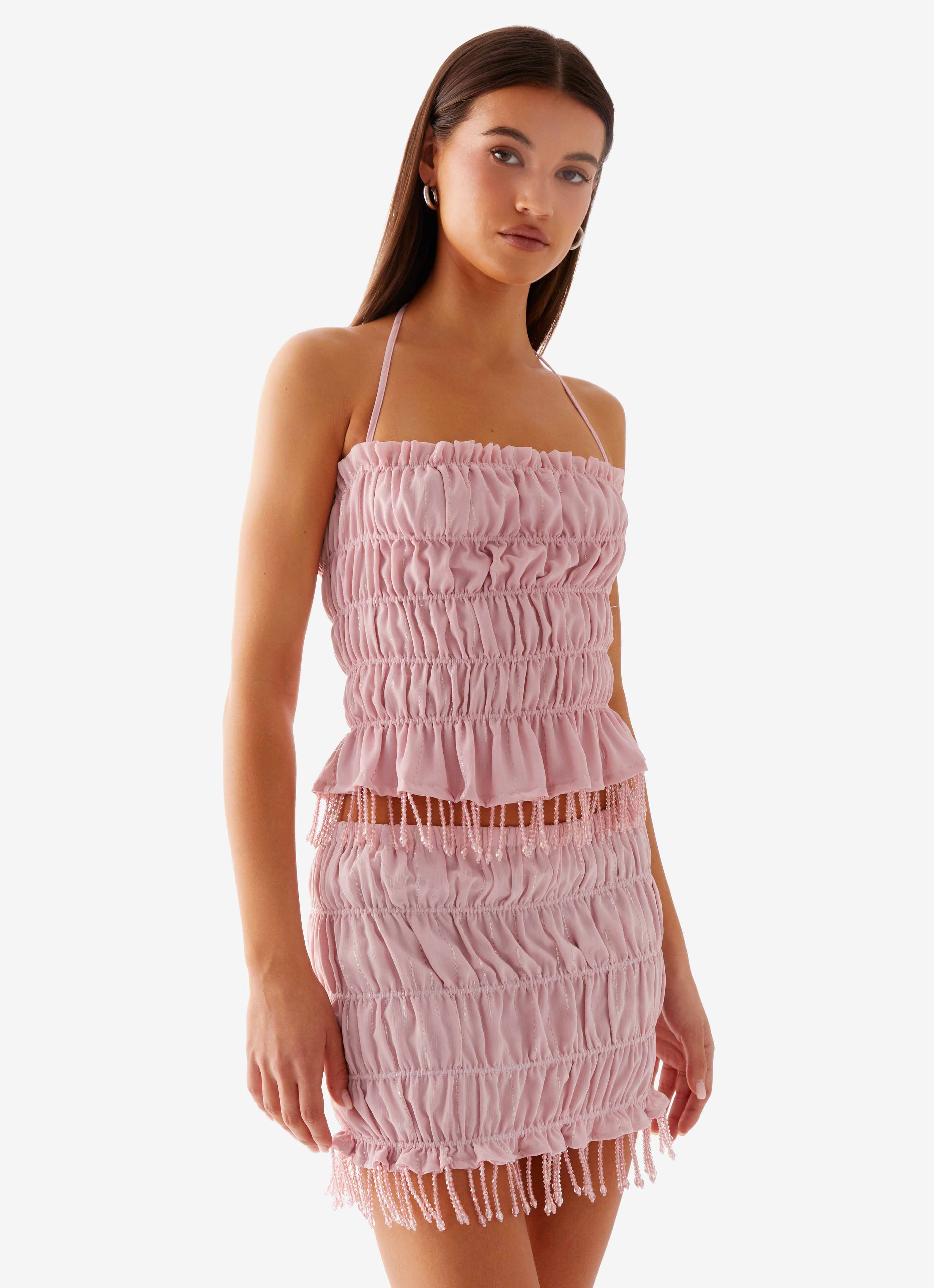 Shari Beaded Halter Top