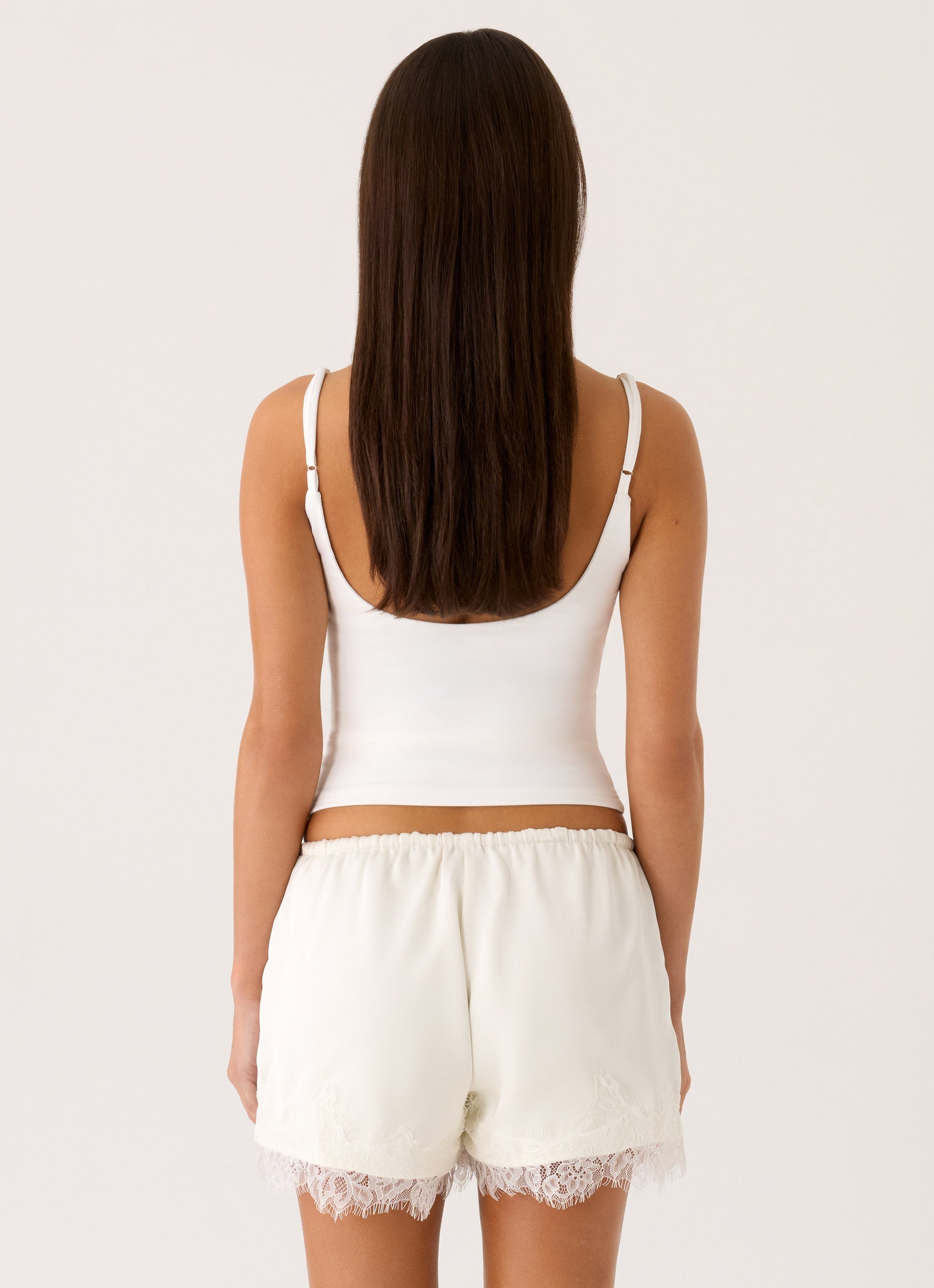 Tarina Lace Trim Mini Shorts
