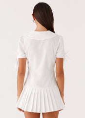 To Us Pleated Mini Dress