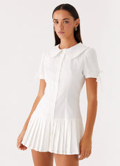 To Us Pleated Mini Dress
