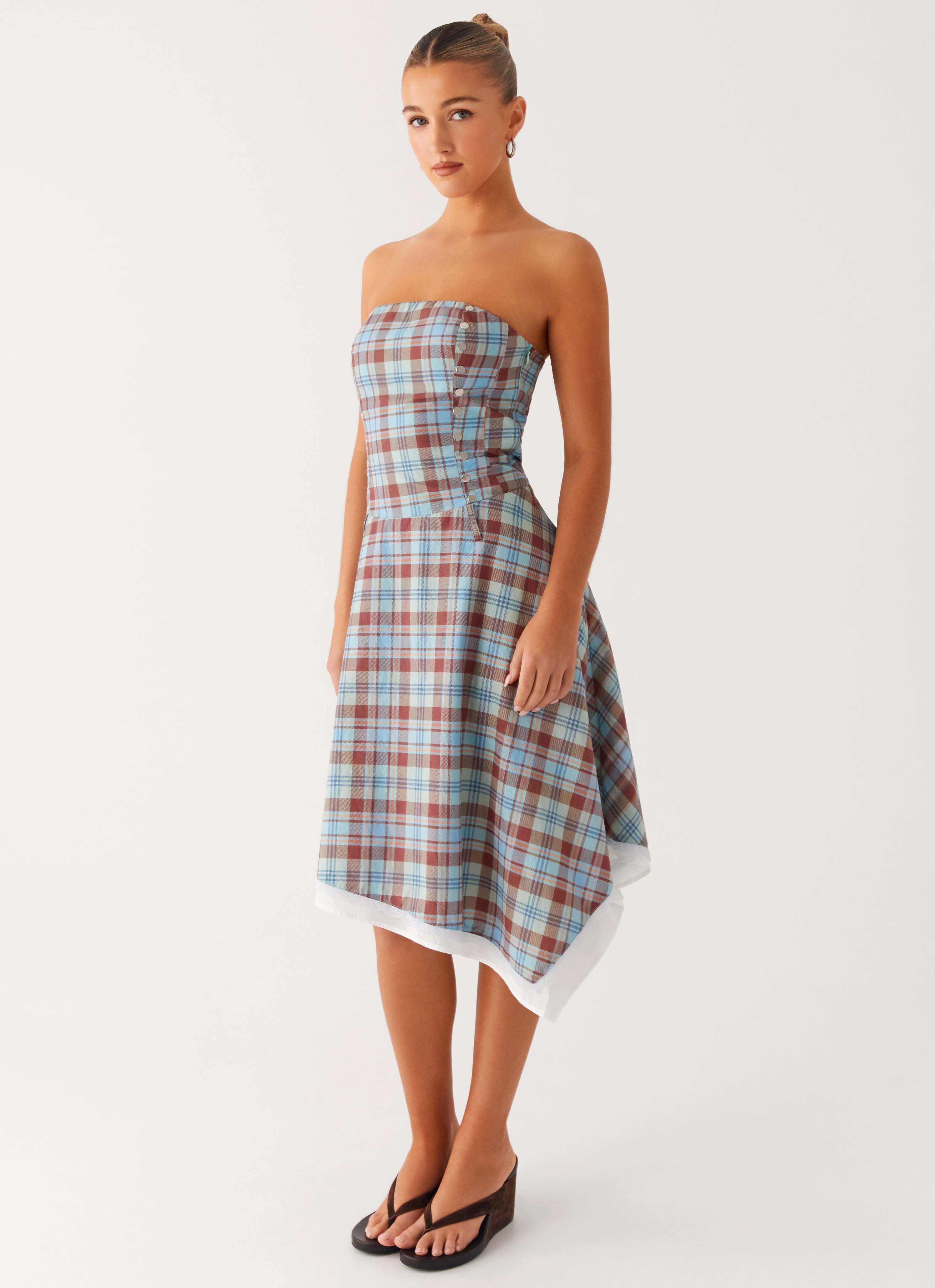 Tonie Strapless Midi Dress