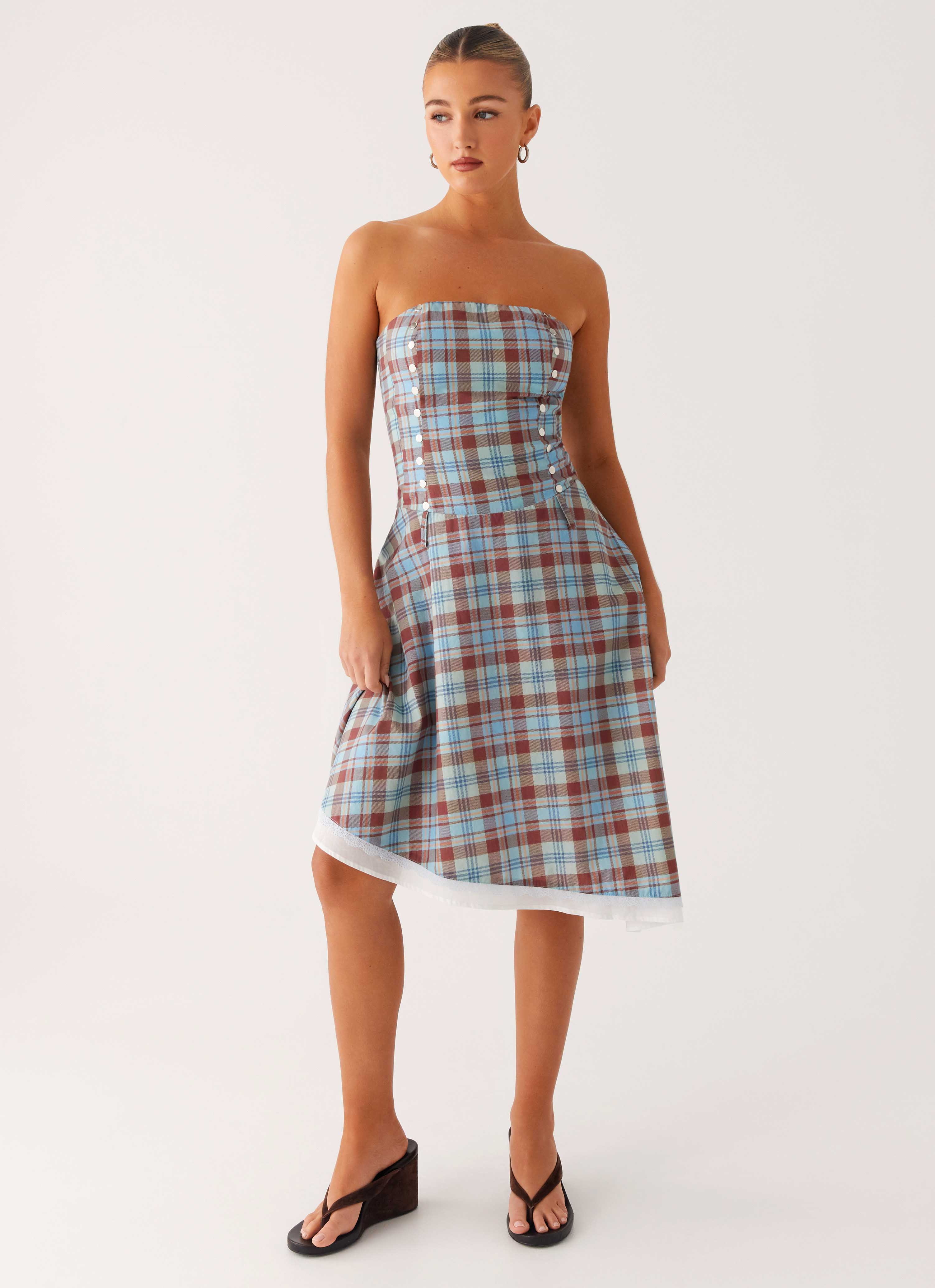 Tonie Strapless Midi Dress