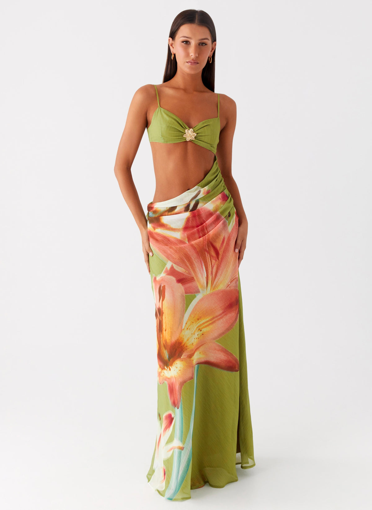 Tropic Rush Cut Out Maxi Dress