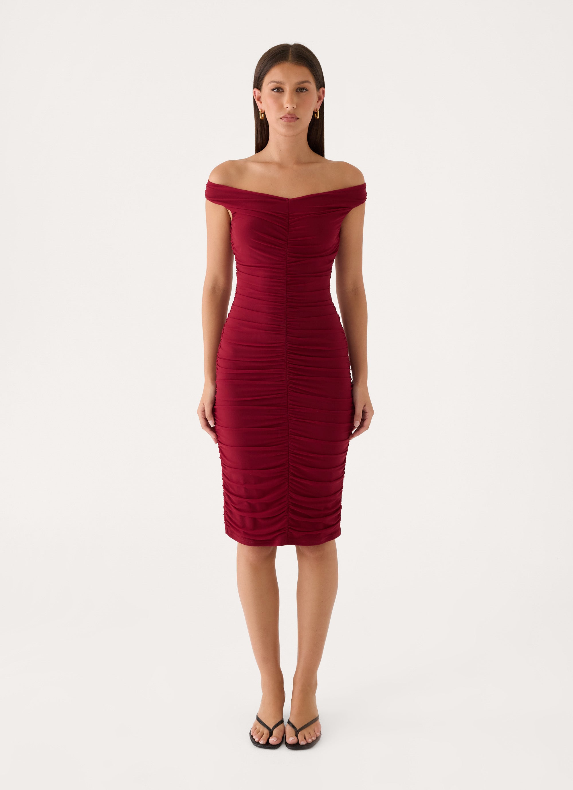 Valcera Ruched Midi Dress