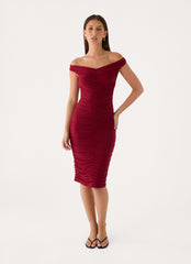 Valcera Ruched Midi Dress