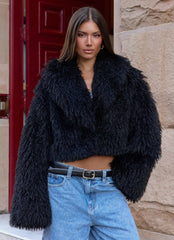 Virginia Cropped Faux Fur Jacket