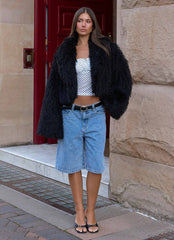 Virginia Cropped Faux Fur Jacket