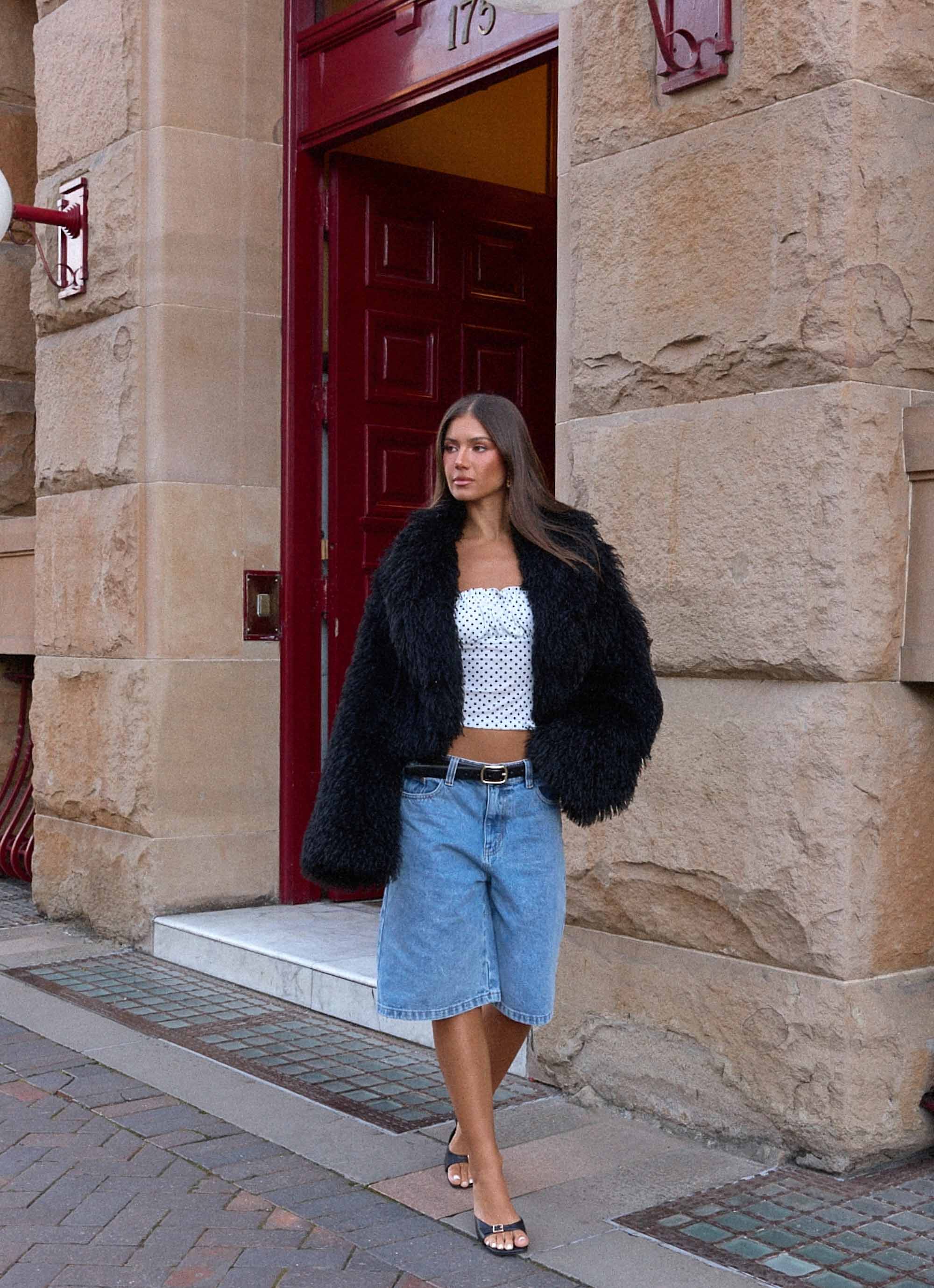 Virginia Cropped Faux Fur Jacket