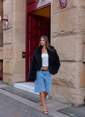 Virginia Cropped Faux Fur Jacket