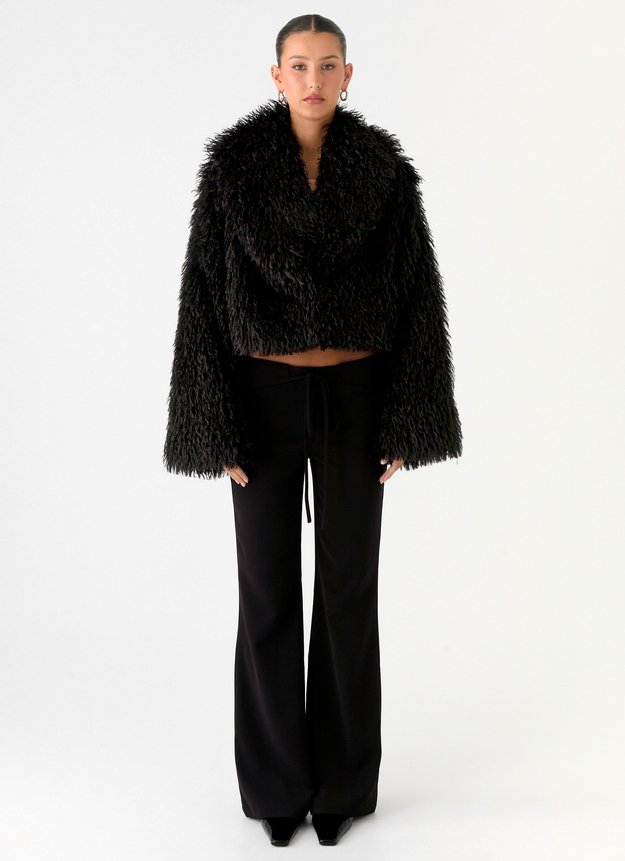 Virginia Cropped Faux Fur Jacket