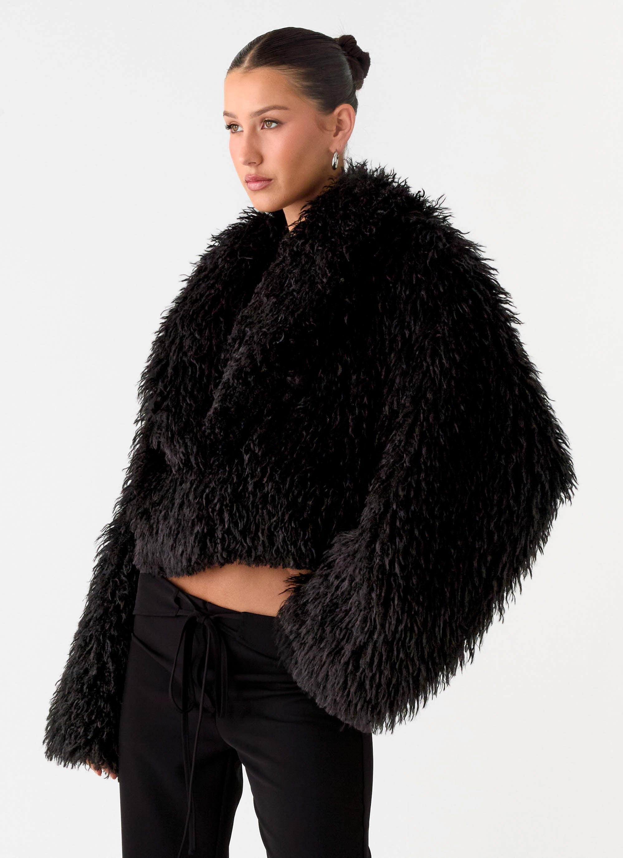 Virginia Cropped Faux Fur Jacket