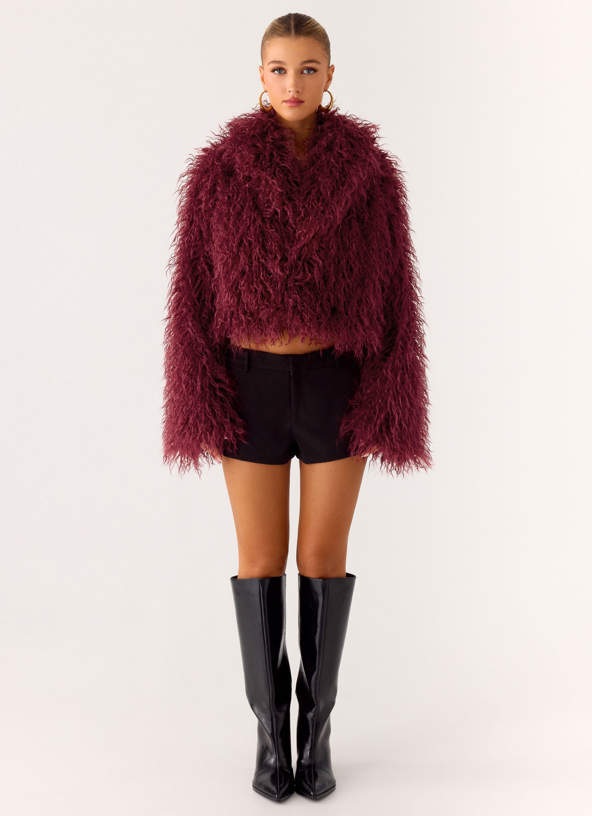 Virginia Cropped Faux Fur Jacket