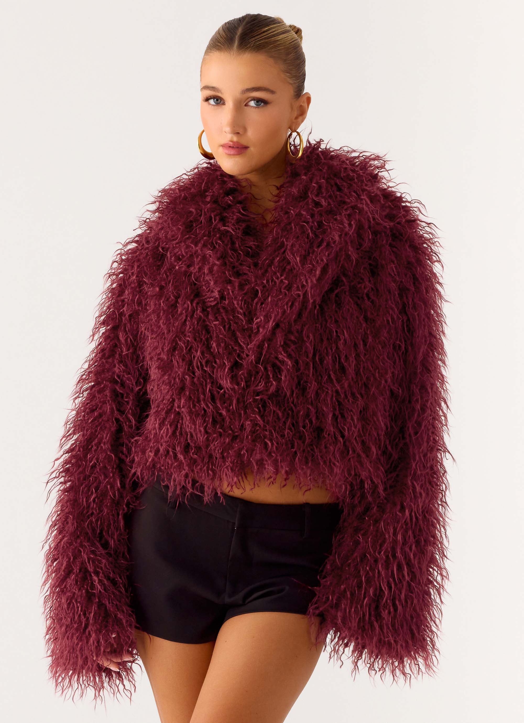 Virginia Cropped Faux Fur Jacket