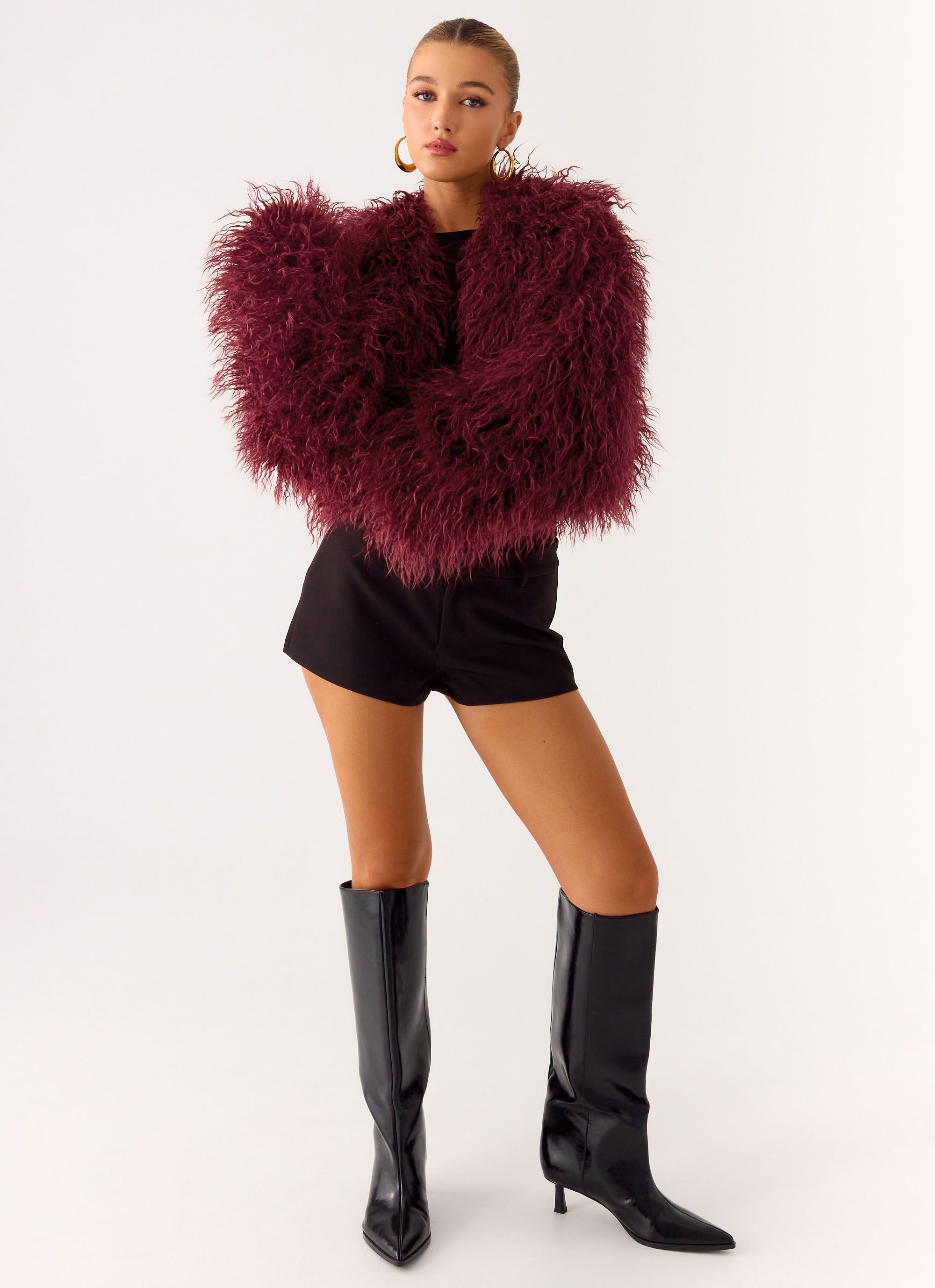 Virginia Cropped Faux Fur Jacket