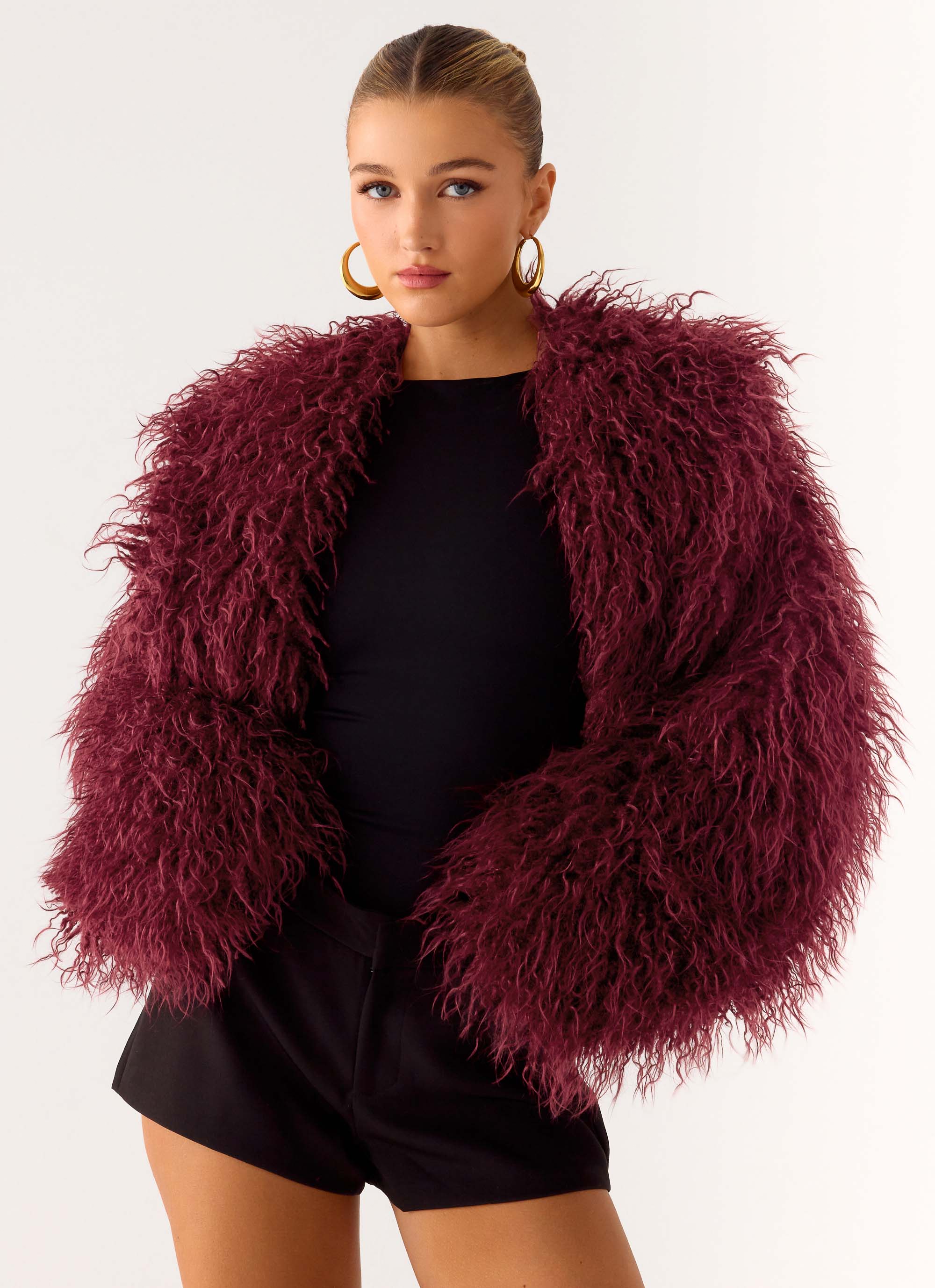 Virginia Cropped Faux Fur Jacket