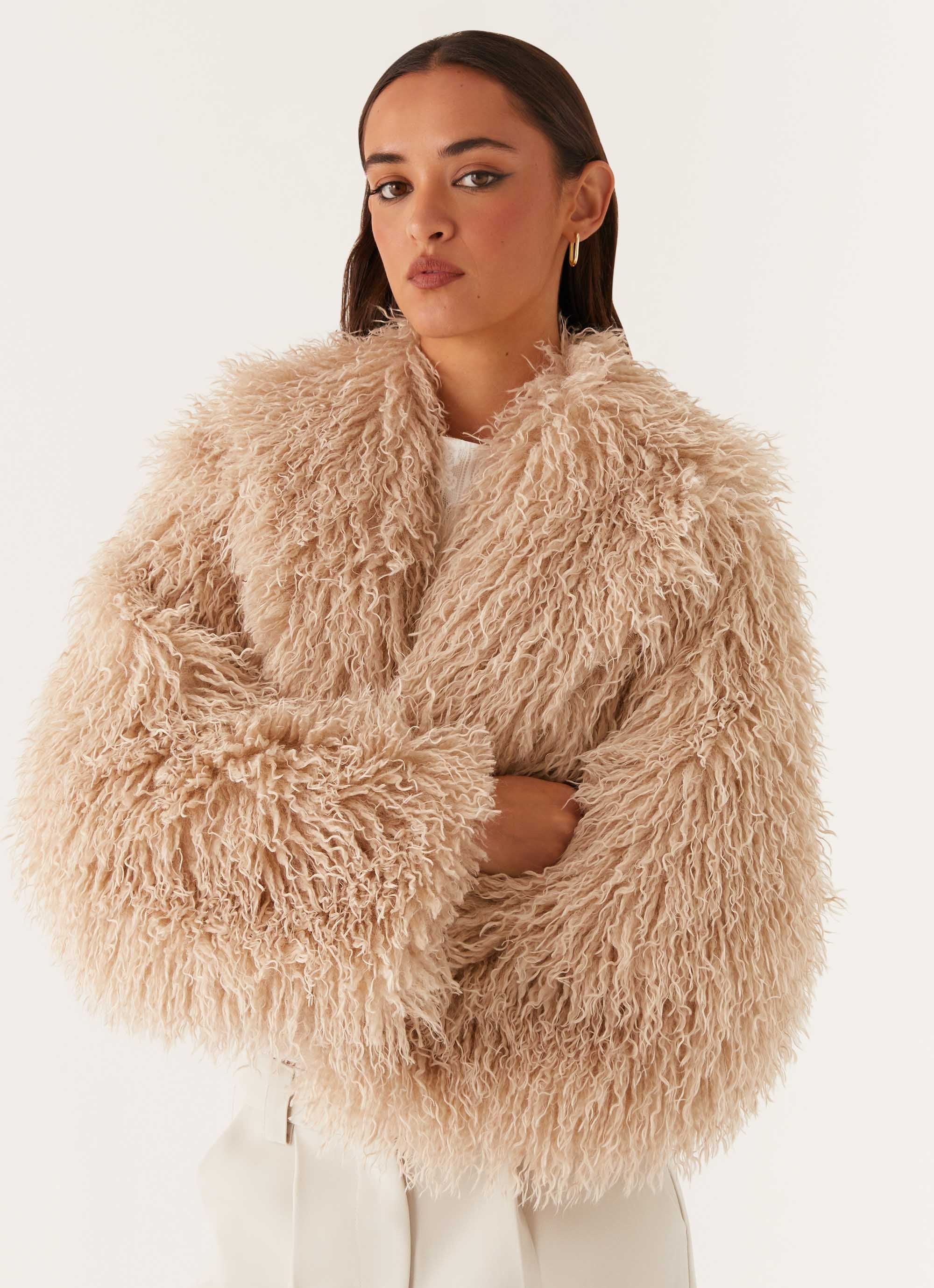 Virginia Cropped Faux Fur Jacket