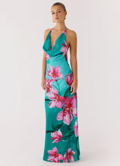 Yoon Beaded Cowl Maxi Dress