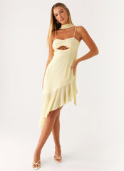 Zesty Asymmetrical Midi Dress