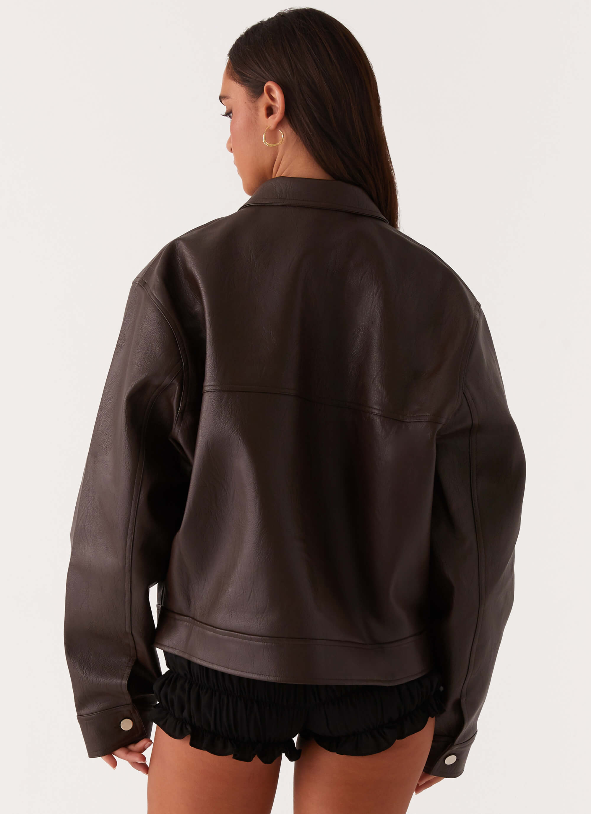 Lula Faux Leather Bomber Jacket